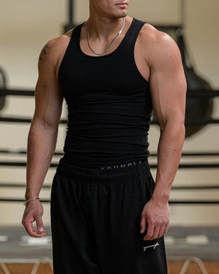 Ensfarvet tanktop (Herre)