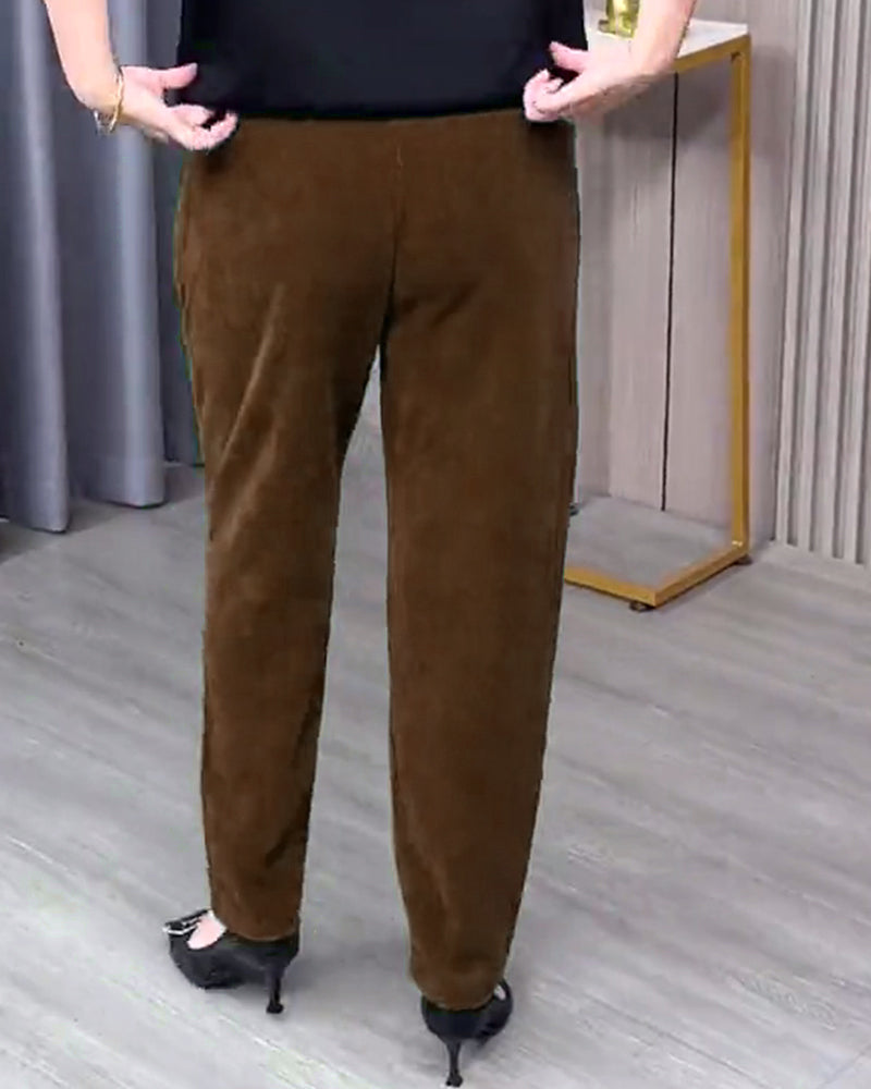 Ensfarvede Stretch-Skinnybukser