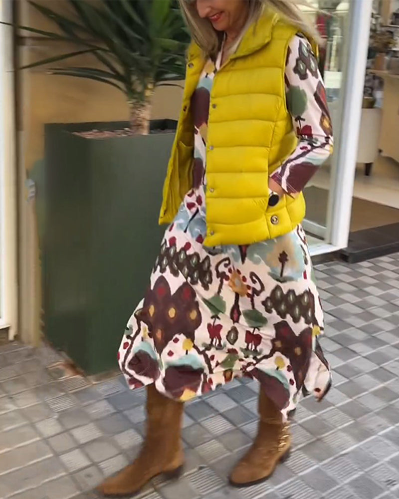 Premium elegant langærmet kjole