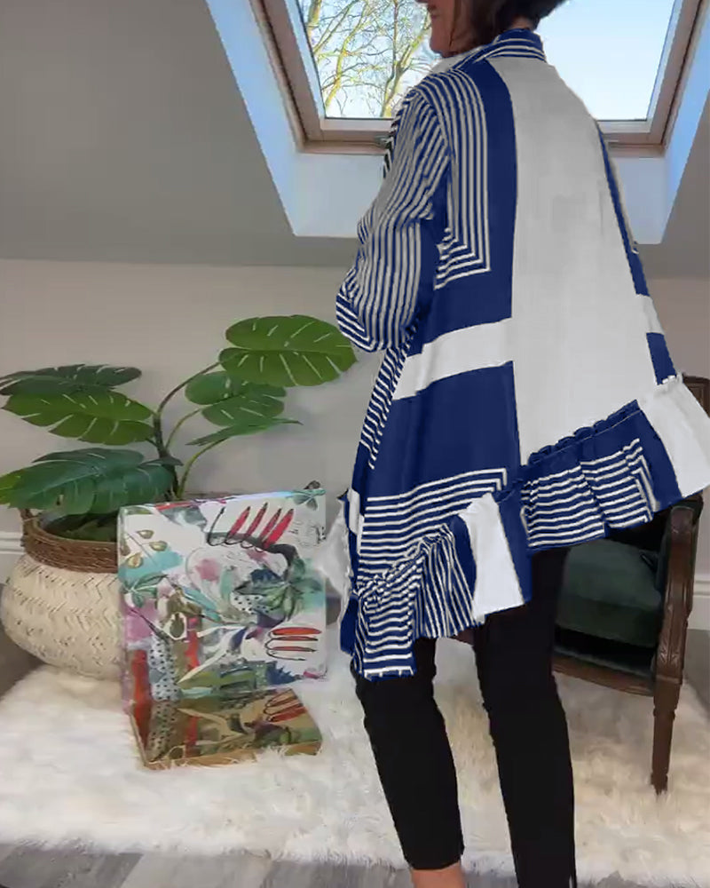 Patchworkskjorte i uregelmæssig stil