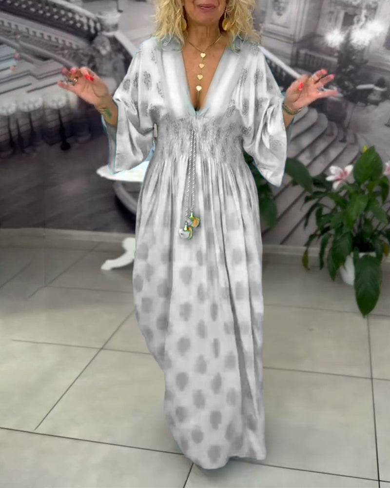 Kjole Løs Ferietryk Talje Maxi