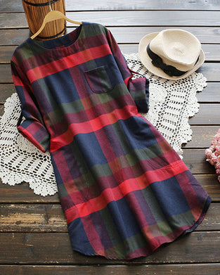 Ternet langærmet skjortekjole