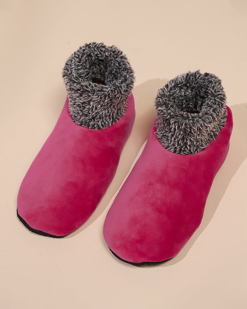 Skridsikre  hyggegulvsokker med plysfor