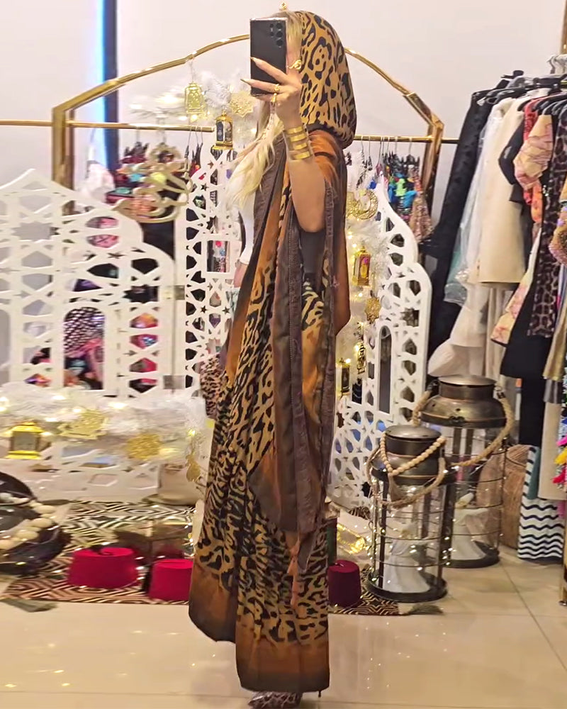 Frakke Batwingærme Leopardprint