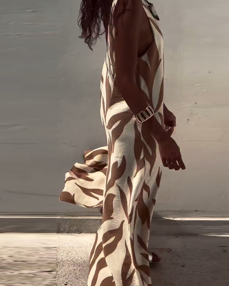 Kjole Ærmeløs Rygløs Printet