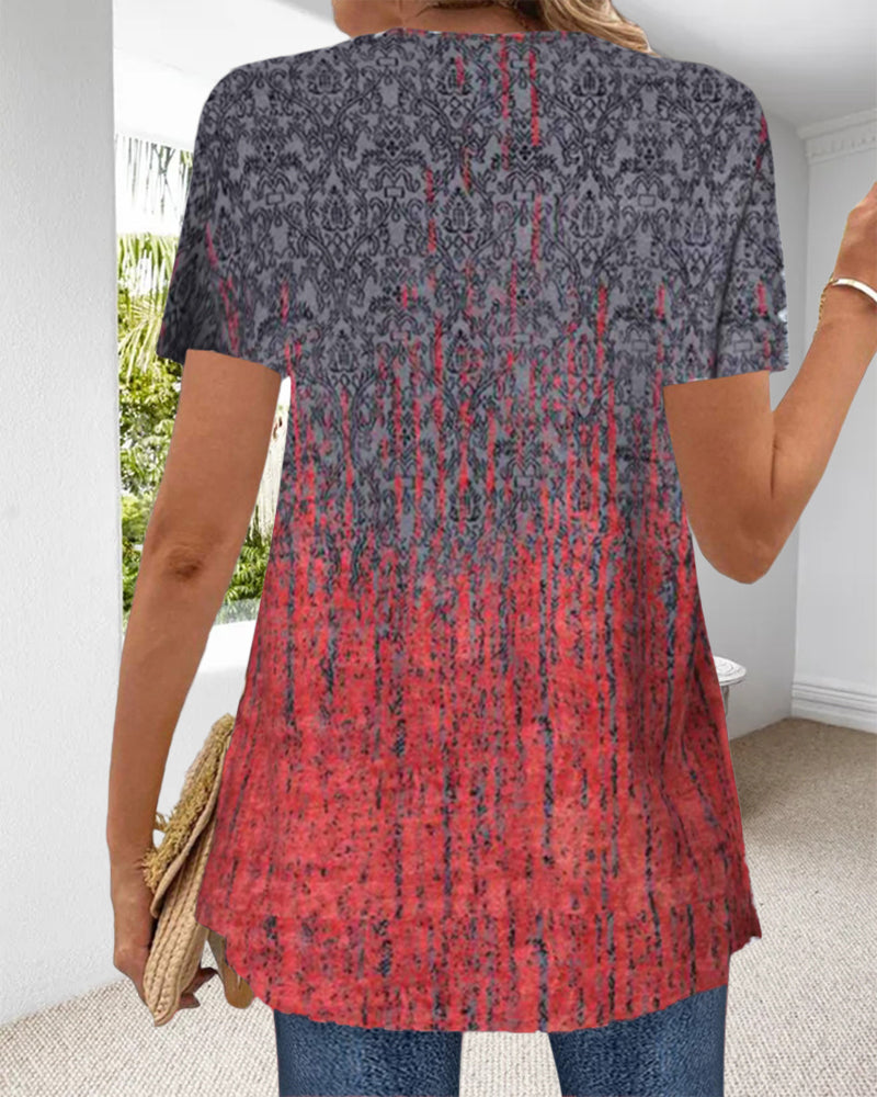 Bluse Falsk To-Del Kortærmet Uregelmæssig