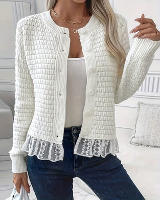 Frappe Langærmede Blonderpanelet Sweater