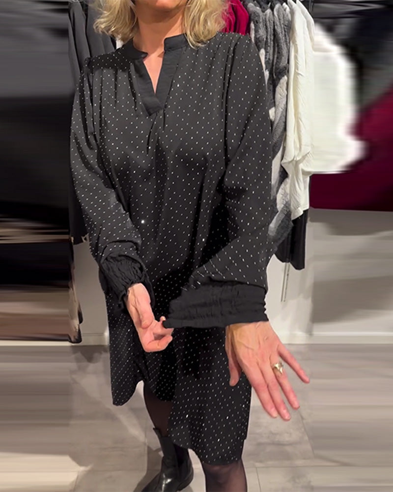 Kjole Lanterneærmet Diamantprint