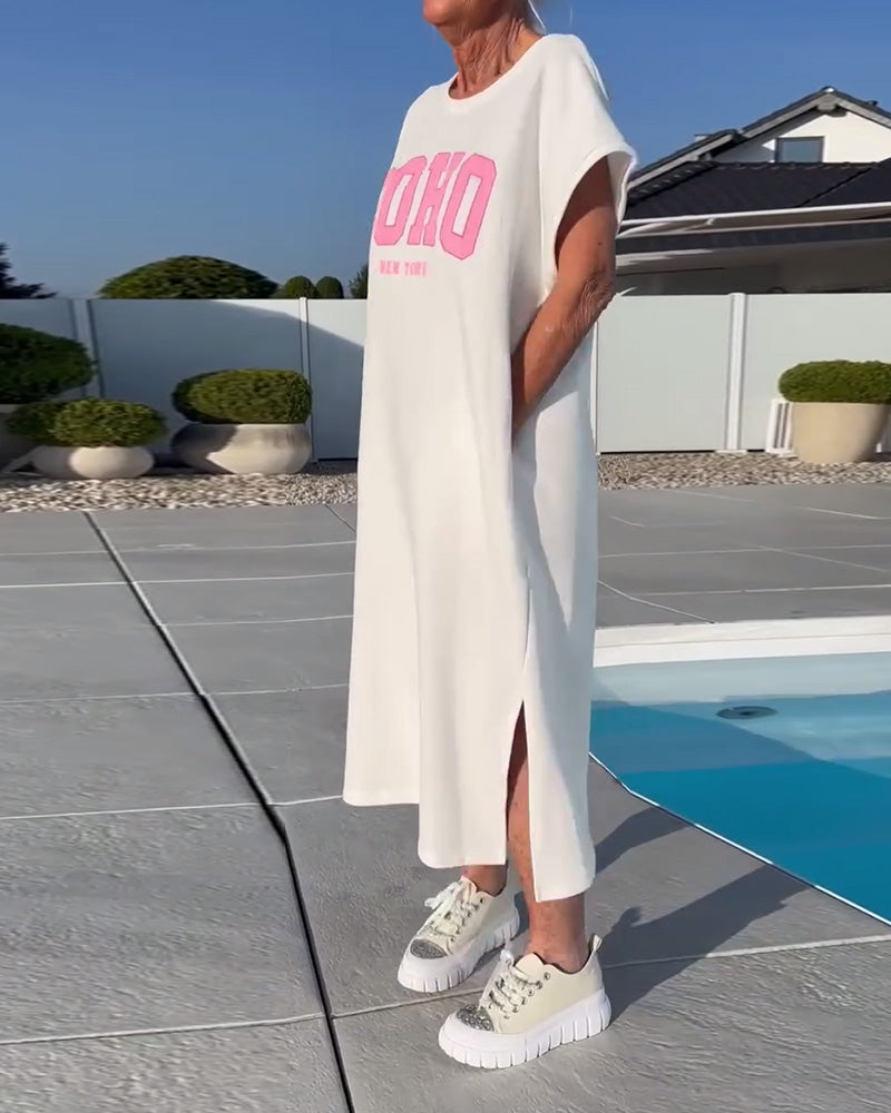 Kjole Mode Løs Slids