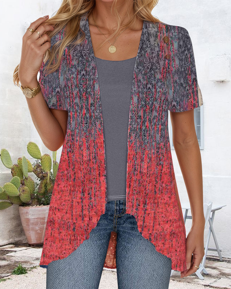 Bluse Falsk To-Del Kortærmet Uregelmæssig