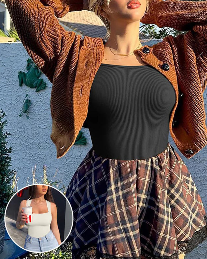 Ensfarvet bodysuit uden ærmer