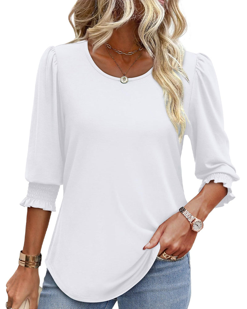 Bluse Pufærme Printet