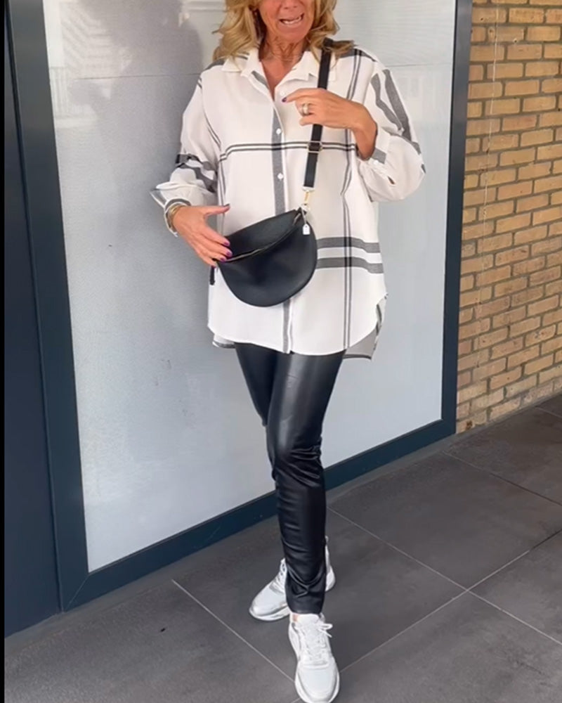 Ternet skjorte i løs pasform