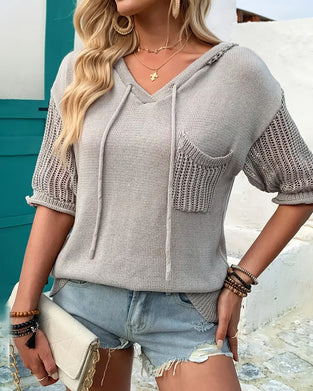 Sweater Hættet Casual Kortærmed