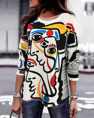 Abstrakt printet top