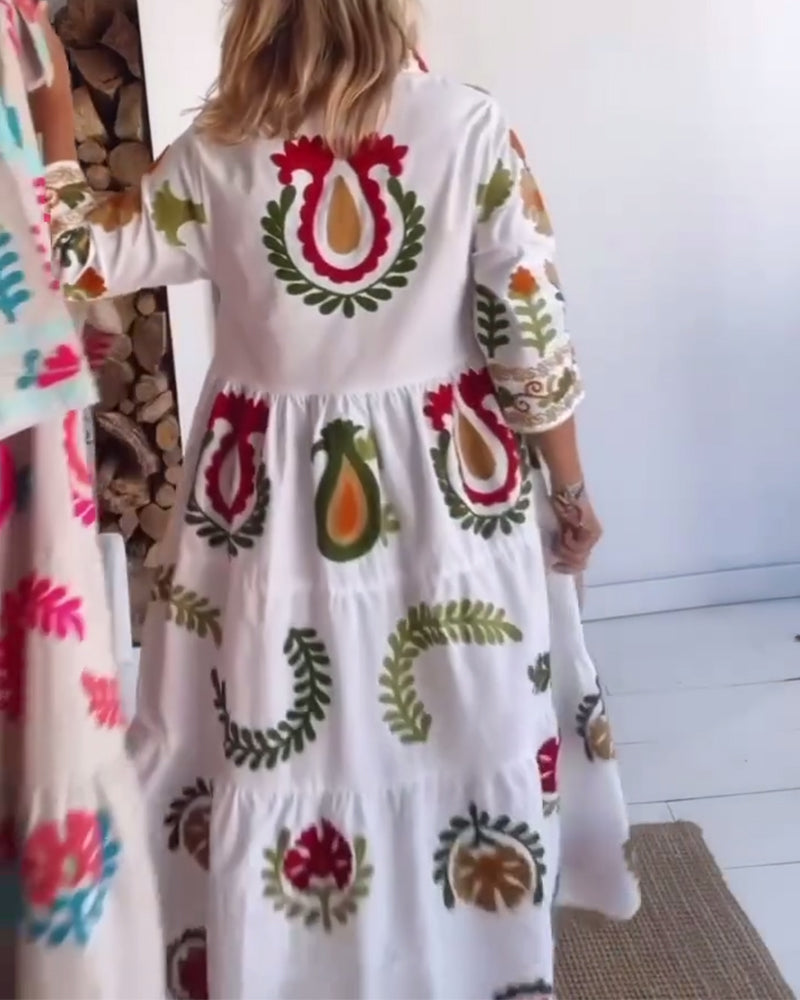 Kjole Blomstret Grafisk Print