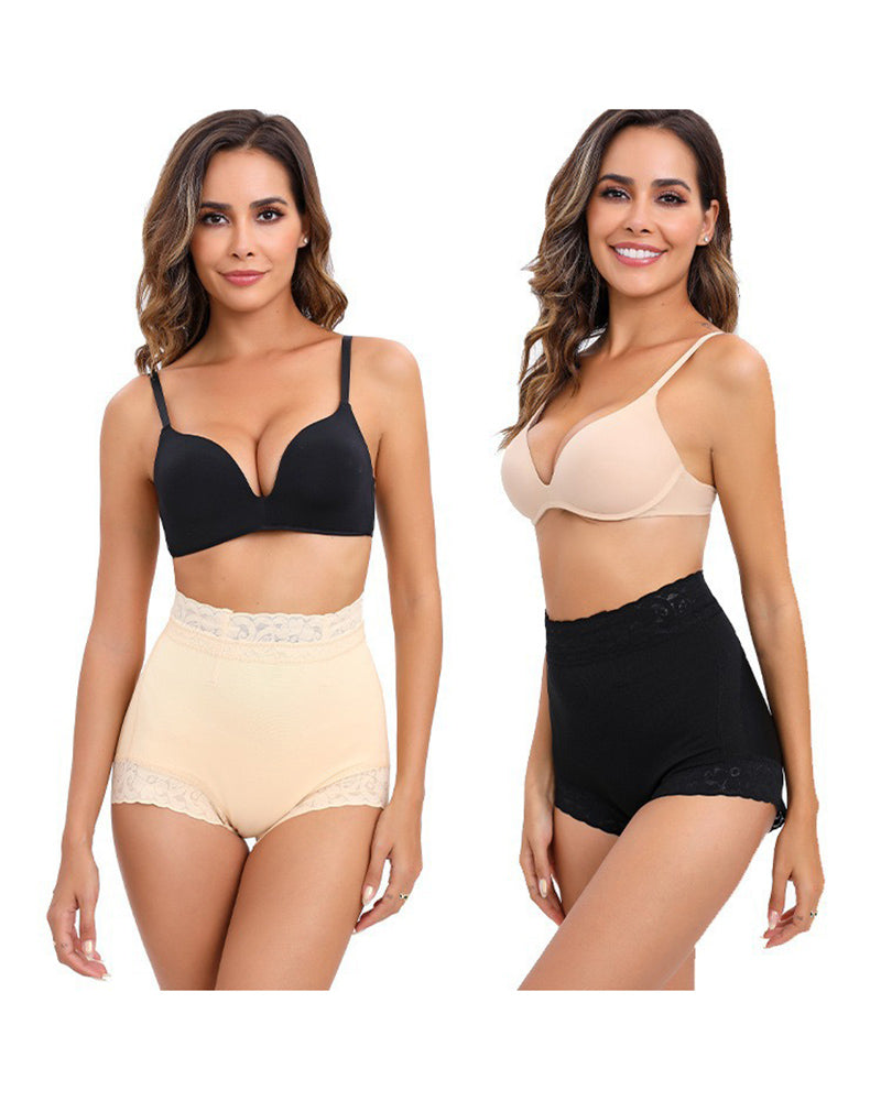 Mavekontrollerende blondetrusser med bagdelsløft