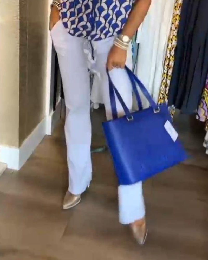 Hvide fritidsbukser med lommer