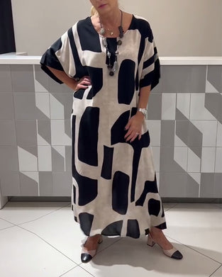 Kjole Løstsiddende Oversized Grafisk Tryk