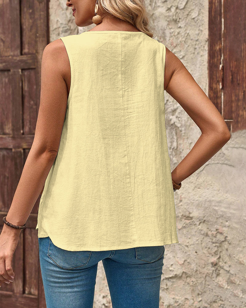 Tank Top Uden ærmer Enkel Trykt