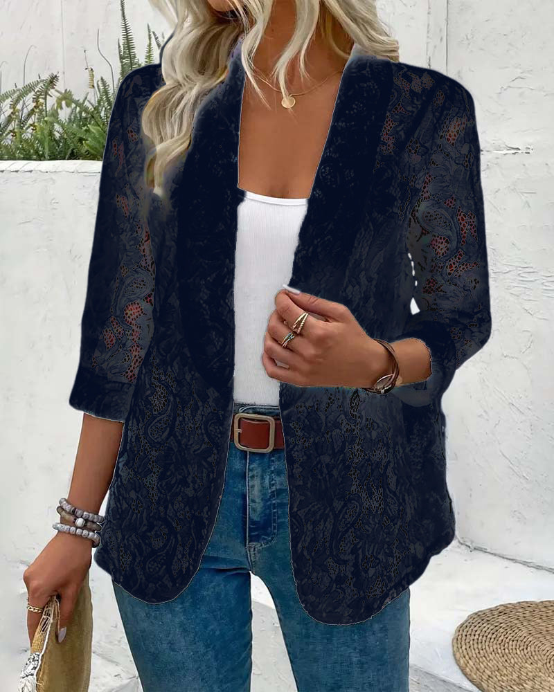 Elegant blazer med blonder