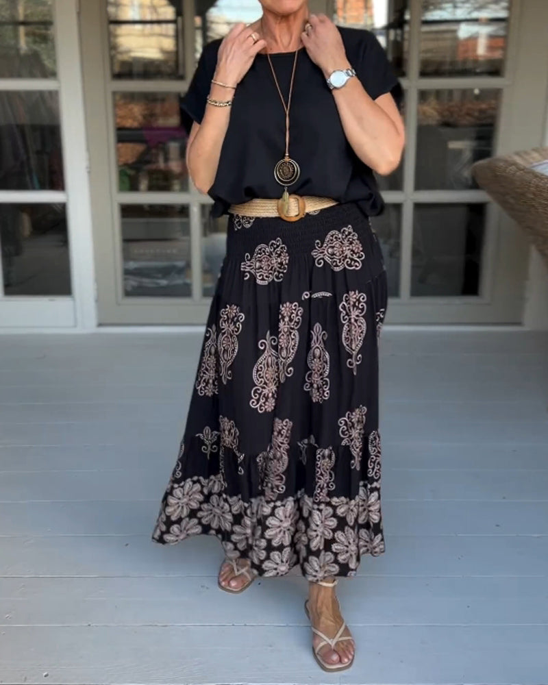 Pink T-shirt med rund hals