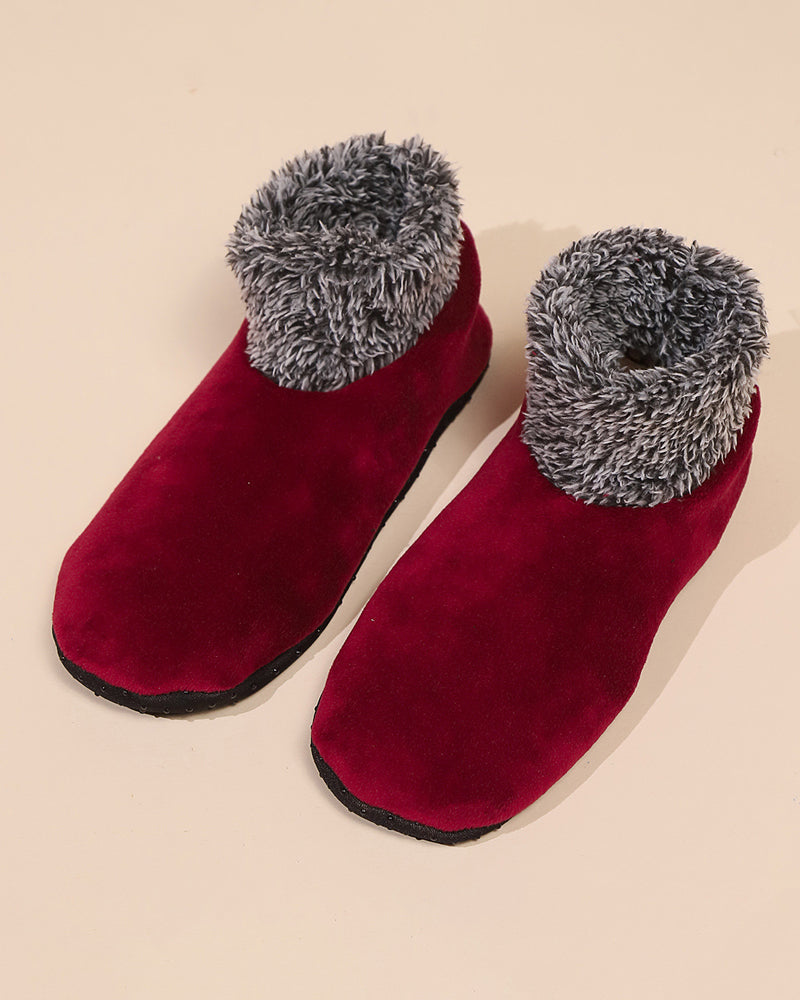 Skridsikre  hyggegulvsokker med plysfor