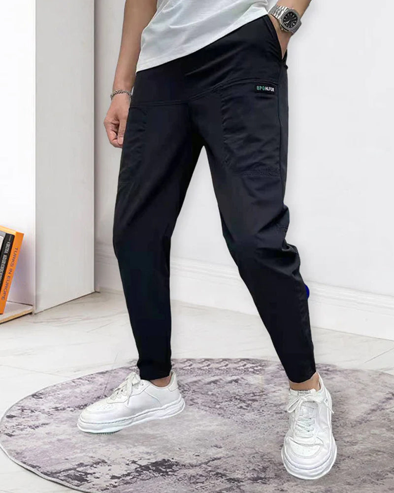 Mænds High Stretch Skinny Cargo-bukser med flere lommer