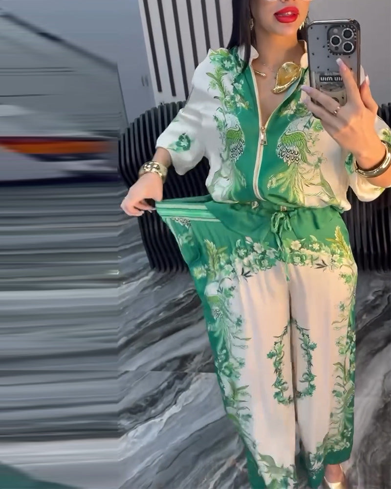 Bredbenet Jakkesæt Temperament Stående Krave Lynlås