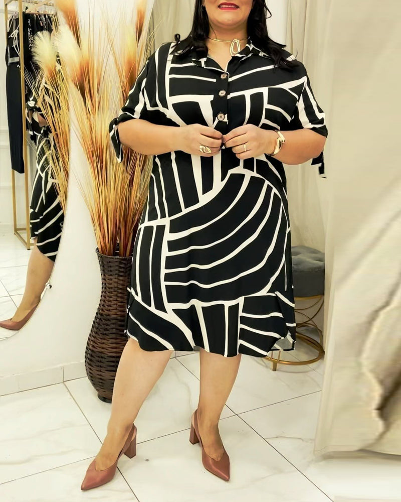 Kjole med polokrave og print