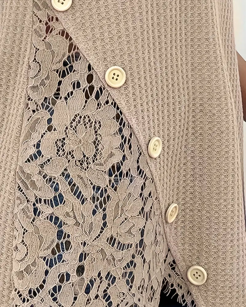 T-Shirt Blonde Panel Strikket