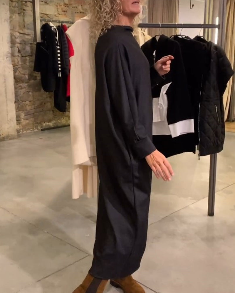 Afslappet flagermus-ærmet kjole