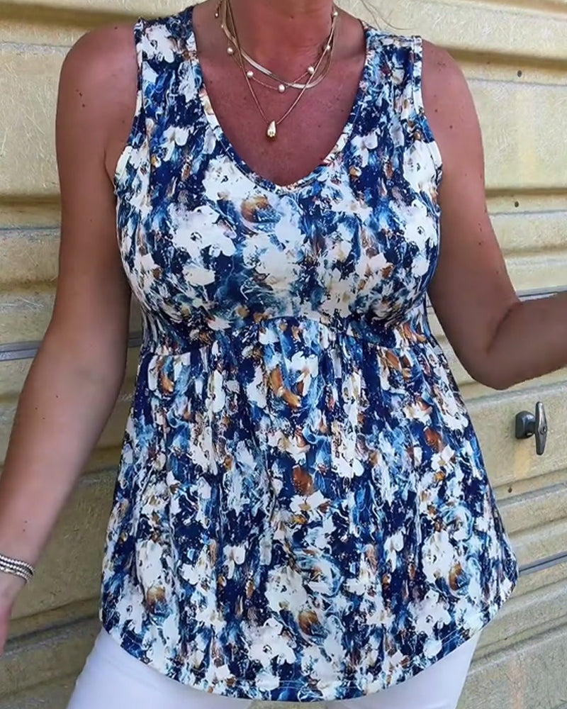 Tanktop Sexet Printet Ærmeløs