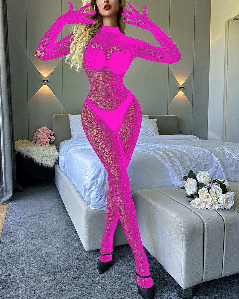 Undertøj Langærmede Enkeltdelte Fiskenetstrømper