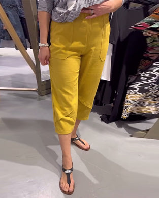 Bukser Afslappede Tilspidsede Bomuld Og Hør Korte