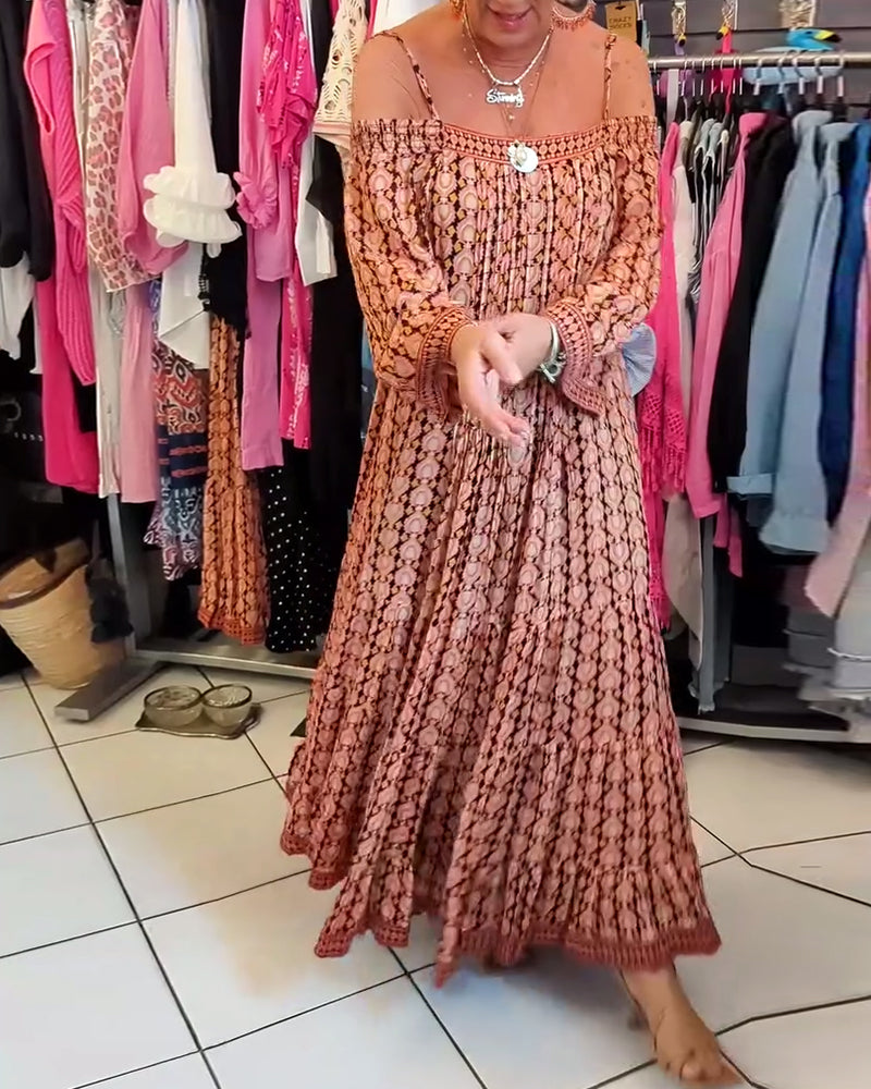 Boheme Stil Løs Kjole Med Seler