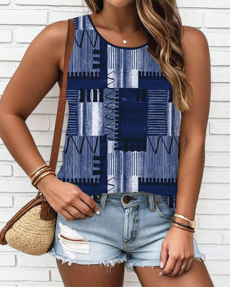 Tanktop Uden Ærmer Vintage Print