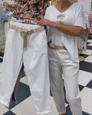 Bukser i ren farve og casual stil