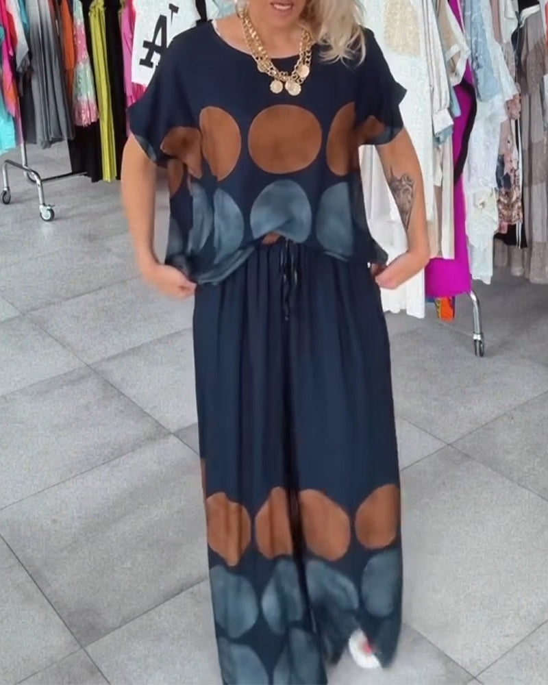 Sæt Street Fashion Afslappet Print Todelt