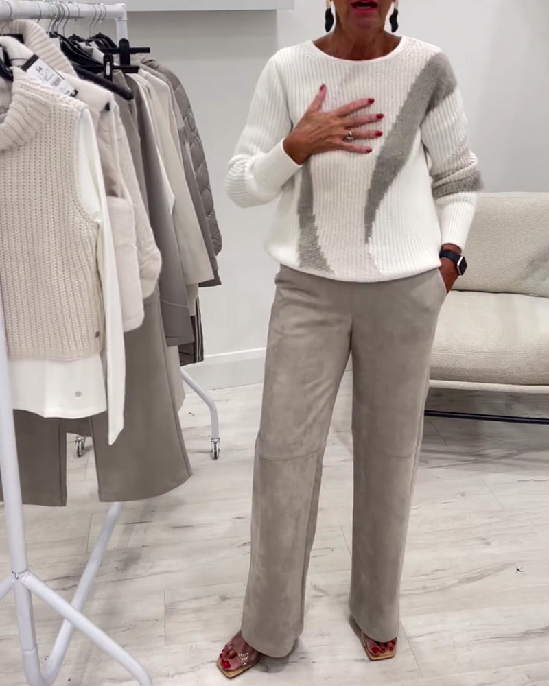 Sweater Crew Neck Komfortabel Casual