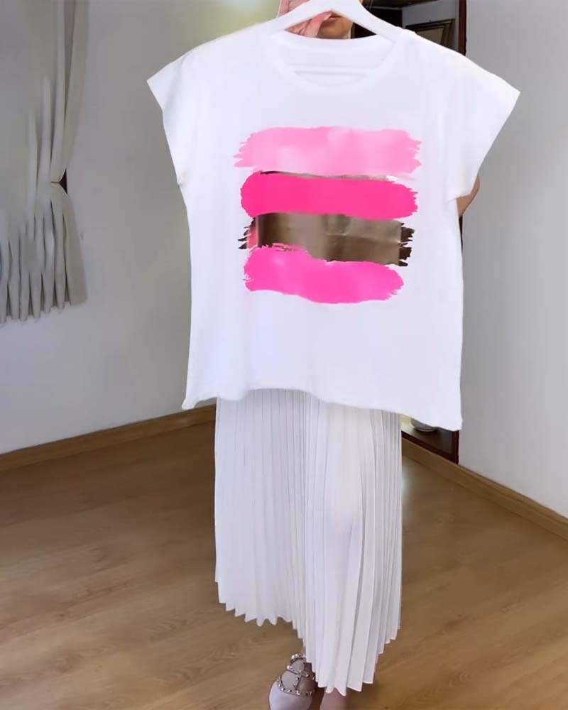 Enkelt top med malede striber