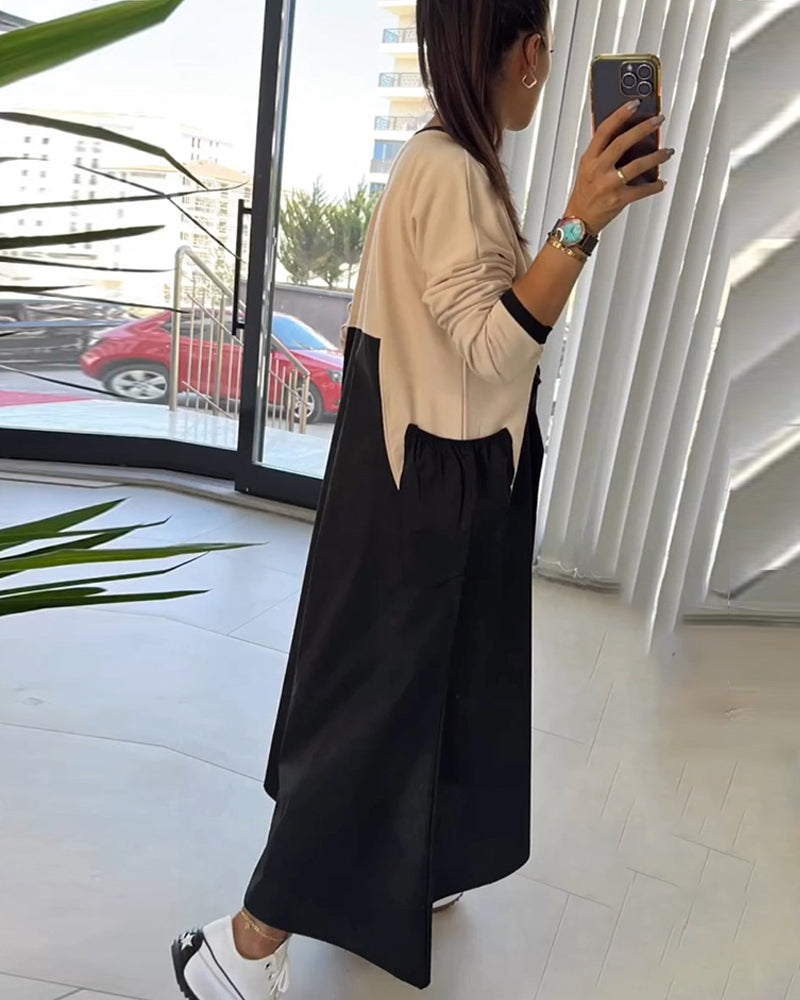 Afslappet kjole med patchworklommer