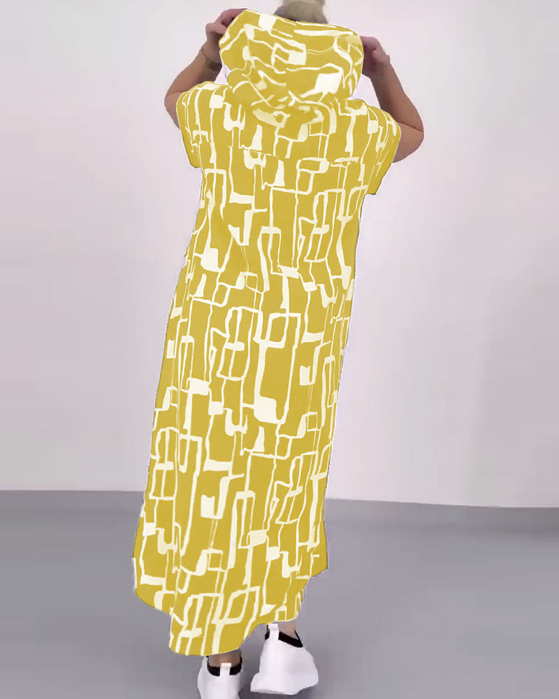 Kjole Halv-zip Løs Kontrast