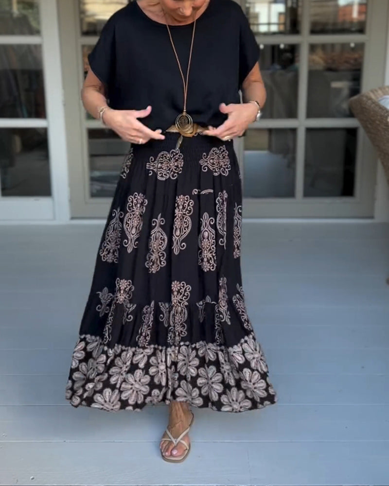 Pink T-shirt med rund hals