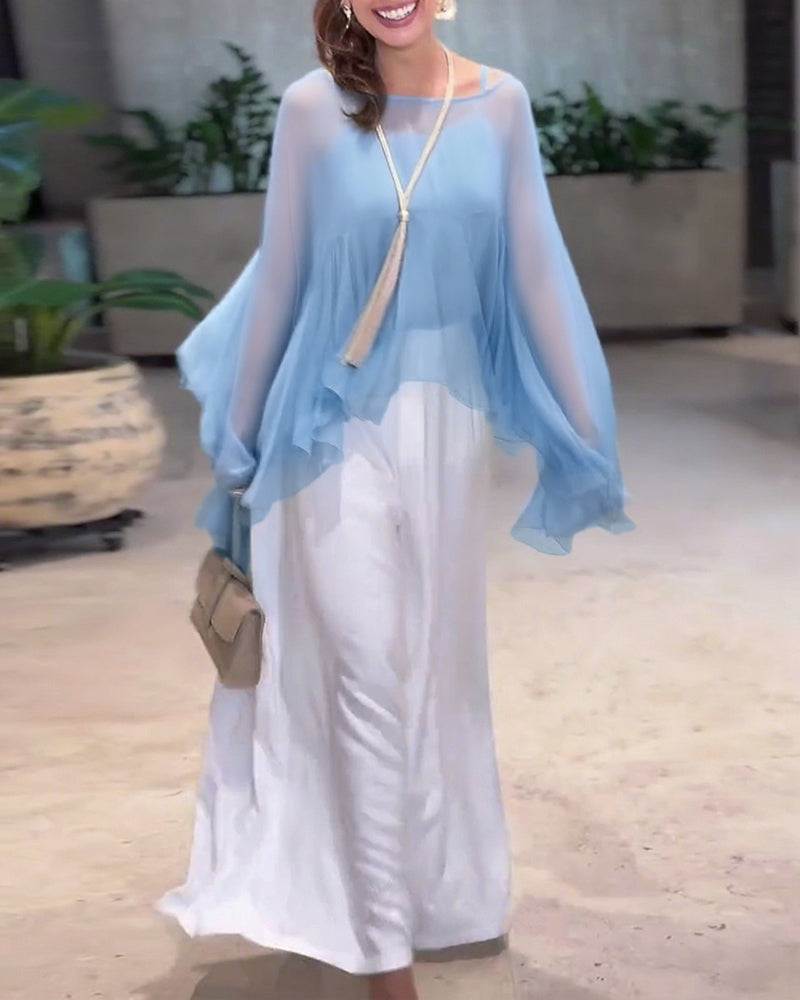 Bluse Med Elegant Ensfarvet Look