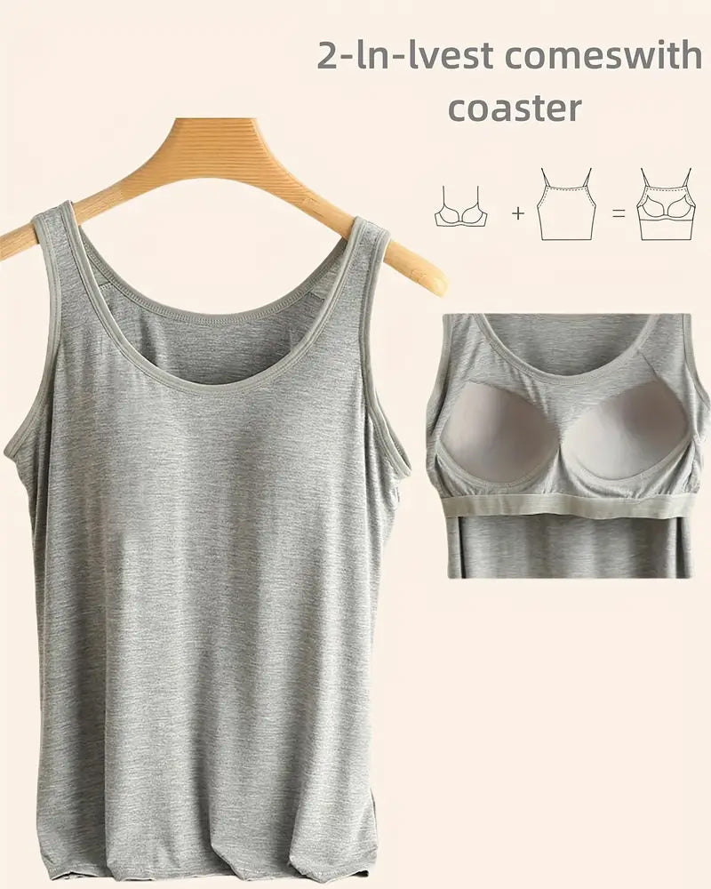 Cami Top Én Del Ensfarvet Basislag