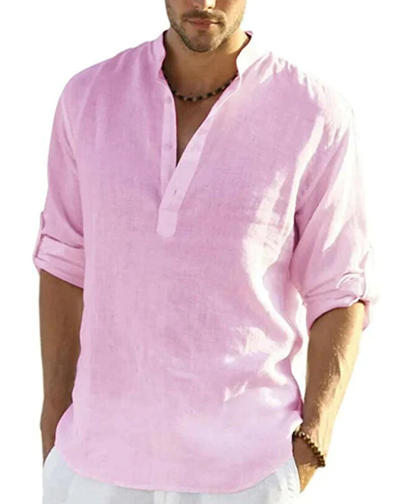 Herreskjorte i bomuld og hør