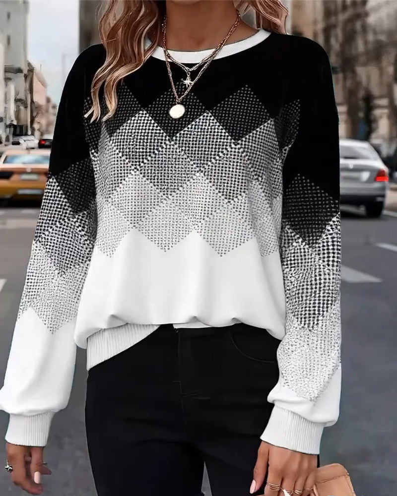 Sweatshirt Ternet Print Rund Hals