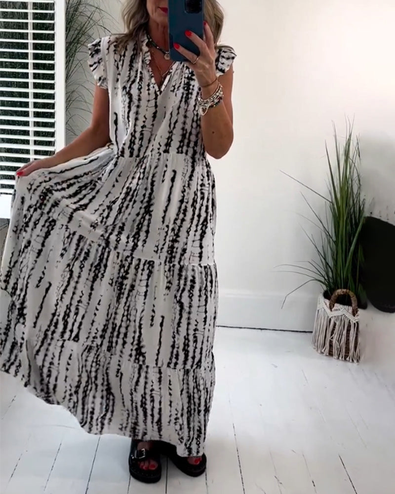 Lang kjole med print