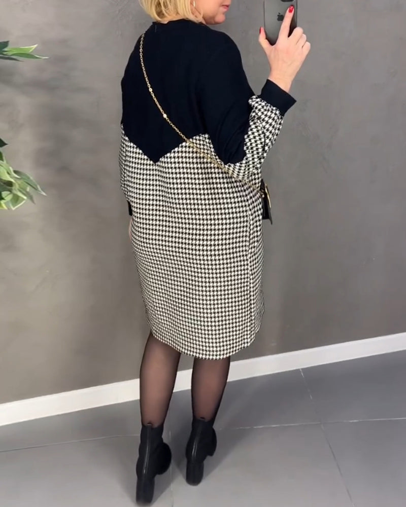 Smart halvvejs ternet kjole